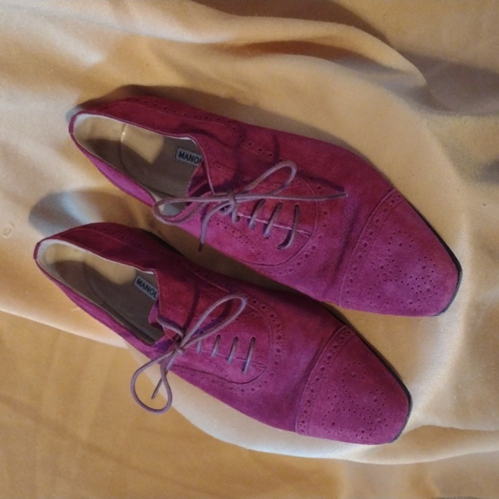 Manolo Blahnik Flat Brogues 38 Host Pick! - Picture 2 of 11